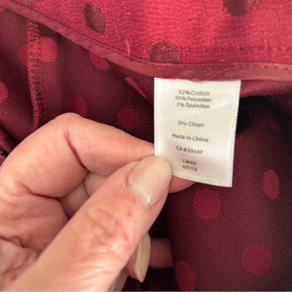 Talbots Pants Burgundy Wine Jacquard Dot Heritage Stretch Plus size 18 W Petite - Picture 16 of 16